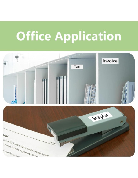 Cinta de Etiquetas Laminada 12mm YUANQIMM Negra sobre Blanca - Paquete de 5