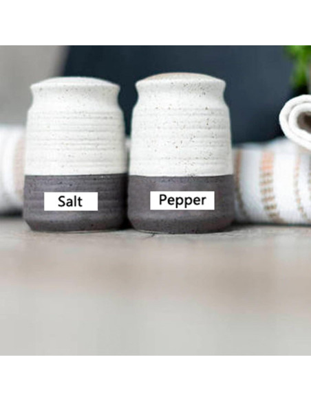 Cinta de Etiquetas Laminada 12mm YUANQIMM Negra sobre Blanca - Paquete de 5