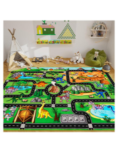 Alfombra de Juego DINSUMRUG Dinosaurios 149.86 x 100.08 cm