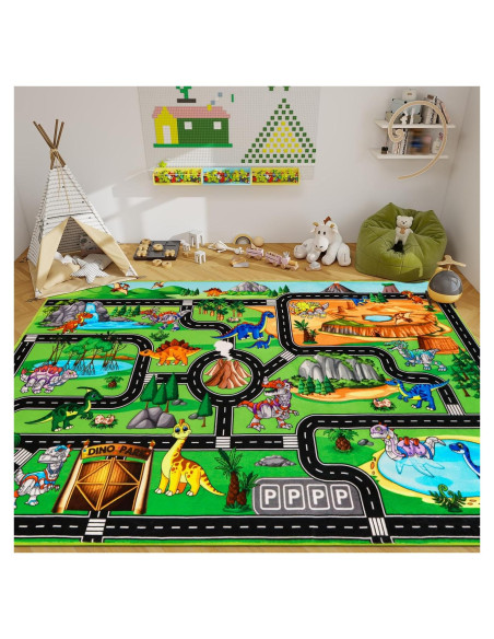 Alfombra de Juego DINSUMRUG Dinosaurios 149.86 x 100.08 cm