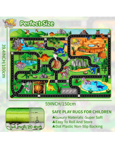 Alfombra de Juego DINSUMRUG Dinosaurios 149.86 x 100.08 cm 2