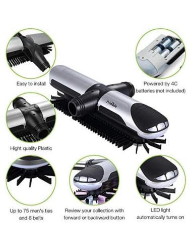 Organizador de Corbatas Motorizado Primode con LED 72 Corbatas