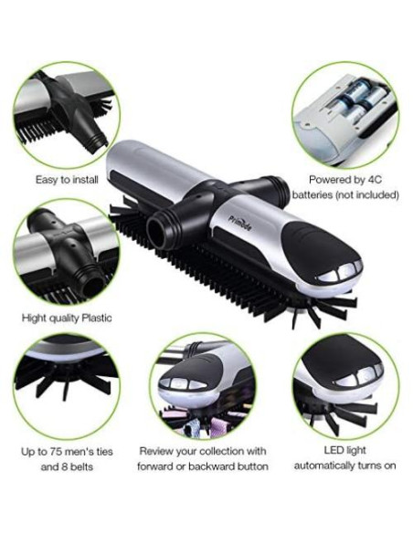 Organizador de Corbatas Motorizado Primode con LED 72 Corbatas