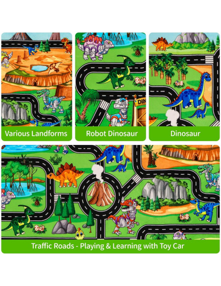 Alfombra de Juego DINSUMRUG Dinosaurios 149.86 x 100.08 cm