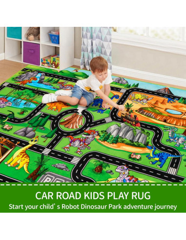 Alfombra de Juego DINSUMRUG Dinosaurios 149.86 x 100.08 cm