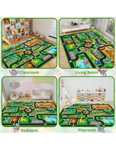 Alfombra de Juego DINSUMRUG Dinosaurios 149.86 x 100.08 cm