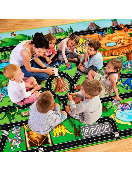 Alfombra de Juego DINSUMRUG Dinosaurios 149.86 x 100.08 cm
