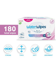Toallitas Húmedas WaterWipes+ para Cuerpo e Íntimas, 180 Unidades 2