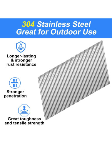 Clavos de Acabado Angulados 16GA SimCos 1800 pcs Acero Inoxidable