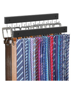 Soporte de Corbatas y Cinturones HAILMAJOR 2 Paquete Negro