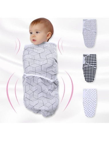 Envoltura de Swaddle Ajustable Sleepyturtle - Paquete de 3 Bebés