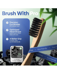 Cepillos de Dientes de Bambú SmartLifeco PRO - 6 Unidades Ecológicos 2