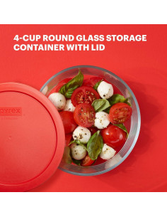 Contenedor de Almacenamiento de Alimentos Pyrex 4 Tazas Vidrio 2