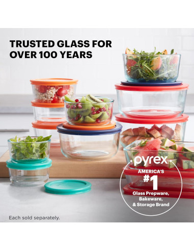 Contenedor de Almacenamiento de Alimentos Pyrex 4 Tazas Vidrio