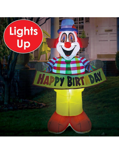 Inflable Jumbo de Payaso de Cumpleaños Beistle 178 cm LED