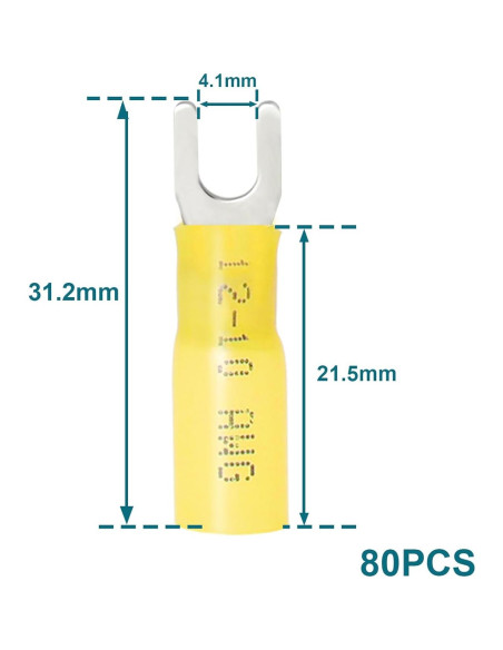 80 Conectores de Horquilla ZONBANG 12-10AWG Impermeables 80 Conectores de Horquilla ZONBANG 12-10AWG Impermeables