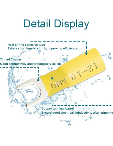 80 Conectores de Horquilla ZONBANG 12-10AWG Impermeables