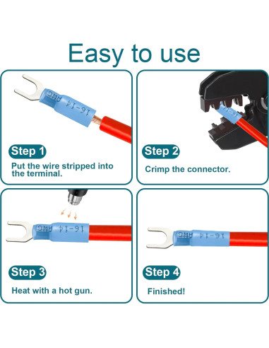 80 Conectores de Horquilla ZONBANG 12-10AWG Impermeables