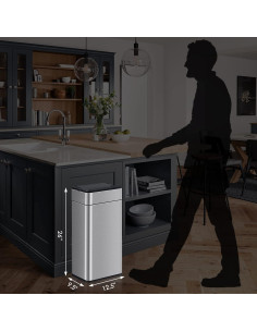 Cubo de Basura Automático ELPHECO 40L Acero Inoxidable 2