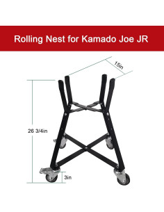 Carro Rodante Kamado Joe Junior 34.3 cm Quantfire Negro 2
