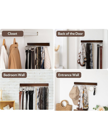 Soporte para Corbatas StorageWorks 2-Pack Madera Nogal 20 Ganchos