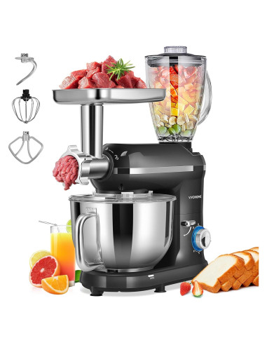 Mezclador de Pie VIVOHOME 6QT 650W 6 Velocidades Negro