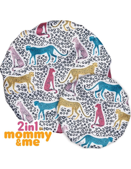 Gorro de Satén 2-en-1 Mamá e Hijo Red by Kiss Leopardo