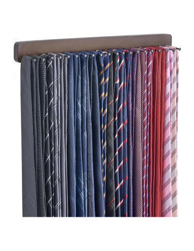 Soporte de Corbatas Mkono de Madera para 20 Corbatas y Cinturones