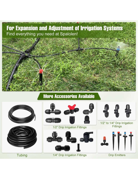 20 Emisores de Riego por Goteo Spalolen Ajustables 1/4"