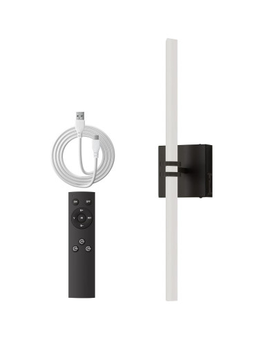 Aplique de Pared Inalámbrico Eicrkodn 55.88 cm Negro con Control Remoto