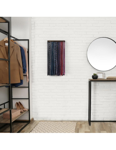 Soporte de Corbatas Mkono de Madera para 20 Corbatas y Cinturones