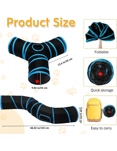 Conjunto de Juguetes para Gatos Poen 22 Piezas con 2 Túneles Conjunto de Juguetes para Gatos Poen 22 Piezas con 2 Túneles