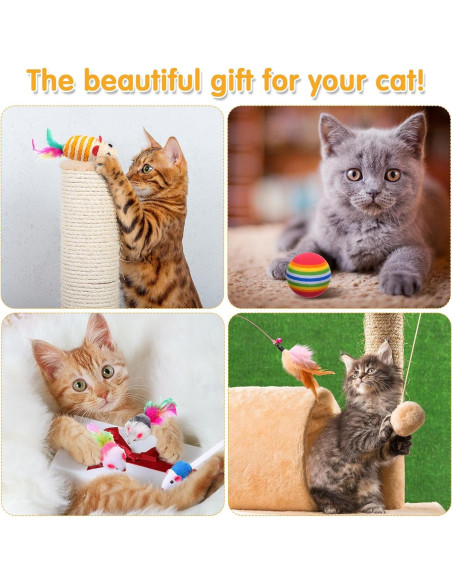 Conjunto de Juguetes para Gatos Poen 22 Piezas con 2 Túneles Conjunto de Juguetes para Gatos Poen 22 Piezas con 2 Túneles