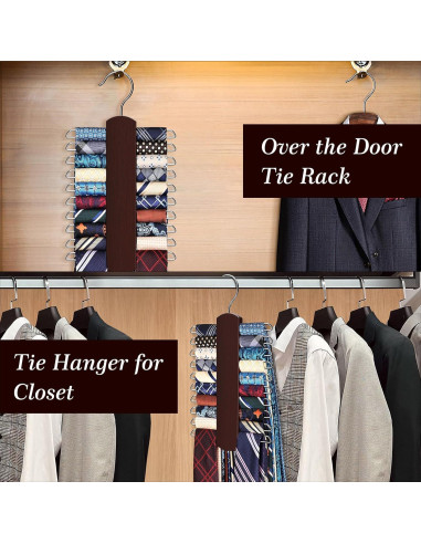 Soporte para Corbatas YYILIS 2 Paquete Madera Rotatable 40 Corbatas