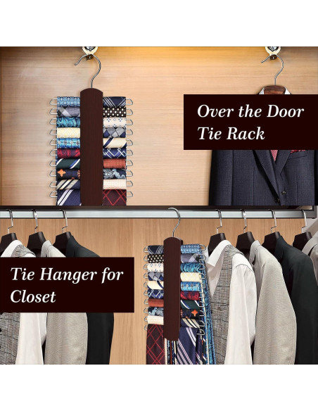 Soporte para Corbatas YYILIS 2 Paquete Madera Rotatable 40 Corbatas