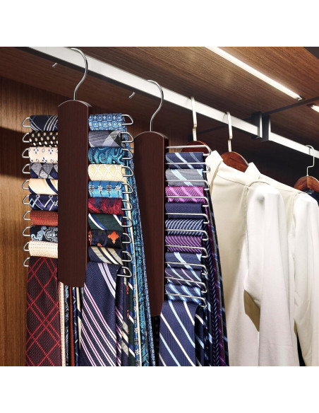 Soporte para Corbatas YYILIS 2 Paquete Madera Rotatable 40 Corbatas