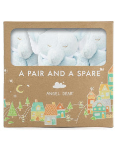 Conjunto de 3 Mantas de Viaje Angel Dear Elefante Azul 33x33cm