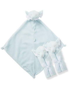 Conjunto de 3 Mantas de Viaje Angel Dear Elefante Azul 33x33cm 2