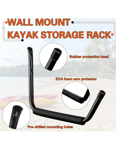 Soporte de Almacenamiento para Kayak JaGely 39x27cm Negro