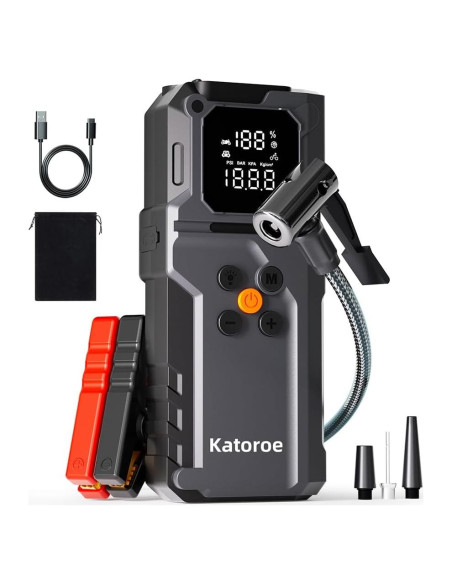 Arrancador de Salto KATOROE Q27B 4000A con Compresor 12V Arrancador de Salto KATOROE Q27B 4000A con Compresor 12V