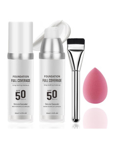 Base de Maquillaje Líquida DWDiWen 2PCS SPF50 Hidratante