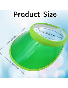Paquete de 12 viseras unisex de PVC para sol - Colores variados 2