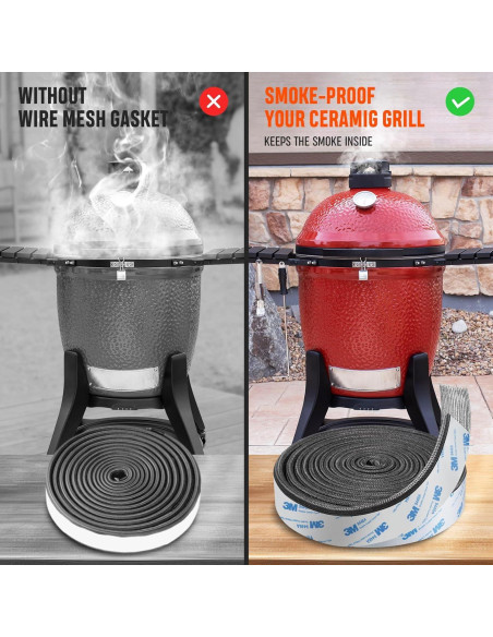 Kit de Junta de Malla de Alambre Onlyfire para Kamado Joe Big Joe