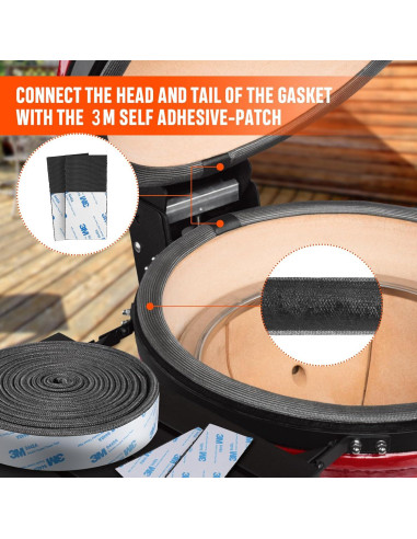 Kit de Junta de Malla de Alambre Onlyfire para Kamado Joe Big Joe