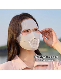 Cubierta Facial UV Transpirable UPF 50+ para Mujeres - Gris Claro 2