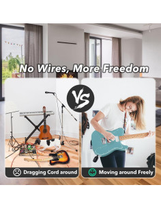 Transmisor y Receptor Inalámbrico WENTELMUSIC A8 para Guitarra 2