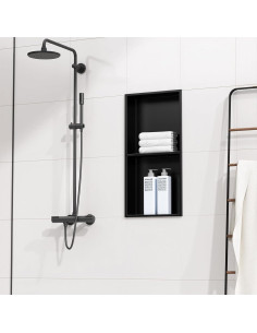 Nicho de Ducha Empotrado Dancrul 30.48x60.96cm Acero Inoxidable Negro Mate 2