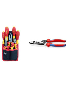 Conjunto de Alicates Aislados 7 Piezas Wiha + Desforradora KNIPEX 20.32 cm