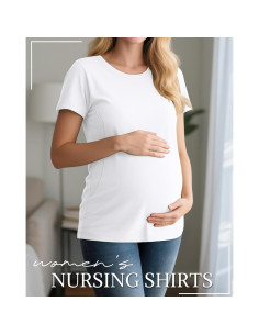 Paquete de 4 Camisetas de Lactancia Algodón Mujeres Cremallera 2