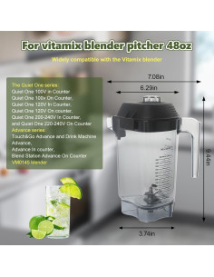 Jarra de licuadora Vitamix 48oz Advance para VM0145 y más 2